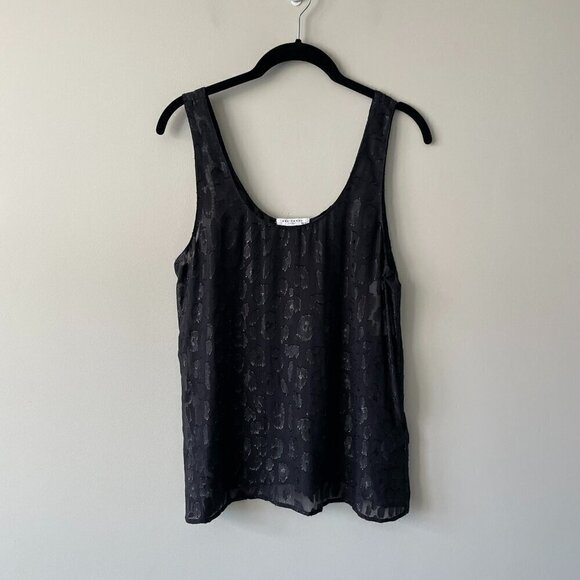 Equipment Kaylen Lace Sleeveless Casual Lined Round Neck Tank Top Black XS NEW - Picture 2 of 7